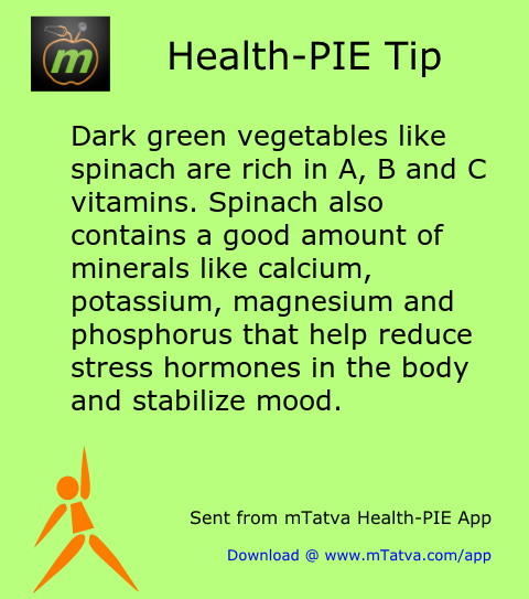 stress management,vitamin foods,minerals in food,healthy food habits,spinach,vitamin B,calcium,potassium,green vegetables