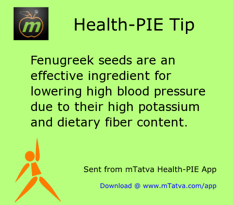 fenugreek (methi),healthy food habits,high blood pressure,fiber,potassium