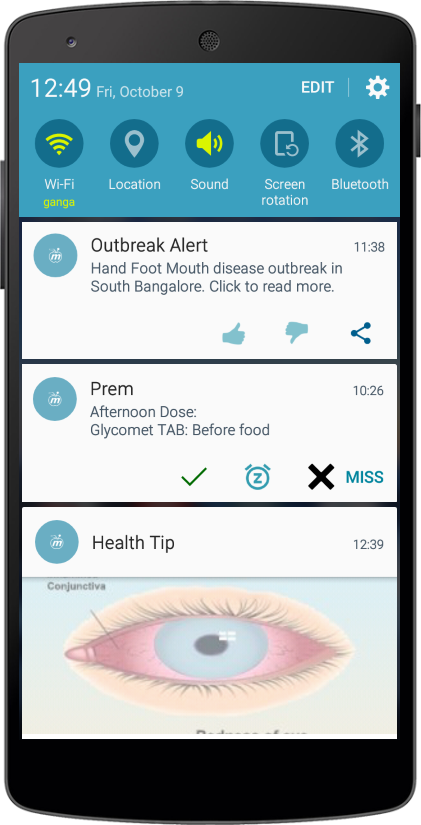 Medicine Reminders, Vaccination Reminders, Health Tips, Disease Outbreak Alerts